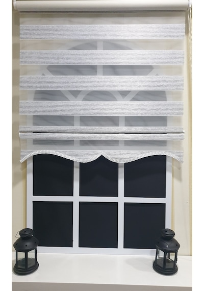 Zebra Stor Perde Siyah Çizgli Etek Dilimli Stb851 V 01