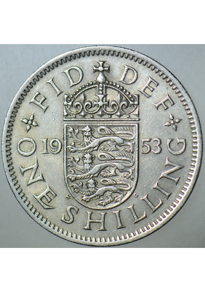 Birleşik Krallık 1 Şilin 1953 İskoçya Armalı. Kraliçe Iı. Elizabeth 23 Mm. İngiltere.