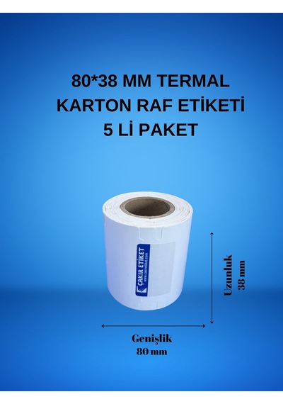 80 38 Mm Termal Karton Raf Etiketi 5 Li Paket Diğer