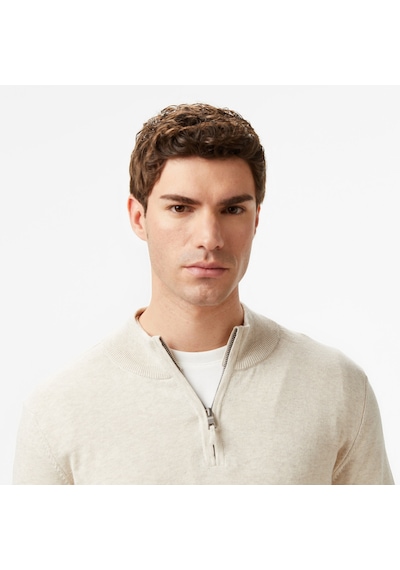 Nautica Erkek Krem Classic Fit Kazak Düz S57104t Krem