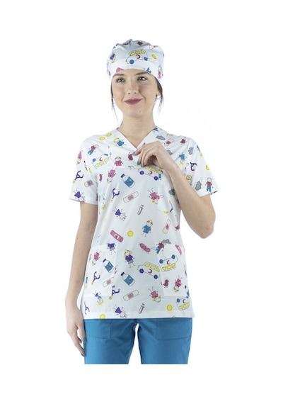 Zarf Yaka Desenli Üst - 4102 Yara Bandı-6092