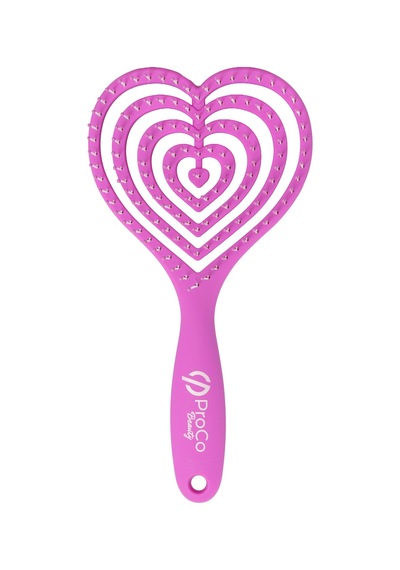 Love Brush Esnek Kalp Saç Fırçası - Yumuşak Dokulu, Saç Açma Ve Tarama Mor