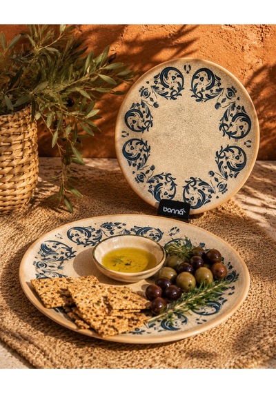 2'li Viento Gourmet Flat Plate 25 Cm Çok Amaçlı Servis / Sunum Tabağı/meze/aperatif Çok renkli