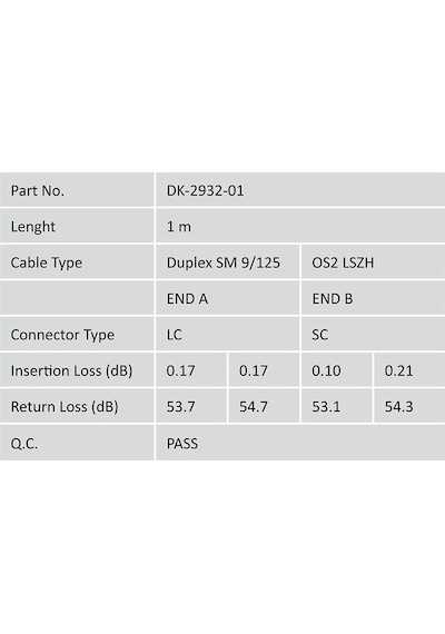 Digitus Fiber Kablo Lc/sc 1m Os2