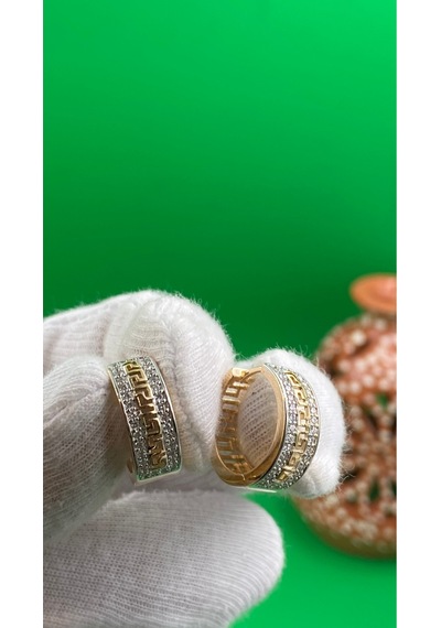 Xuping Halka Zirkon Taşlı Rose Gold Kadın Küpe Altın