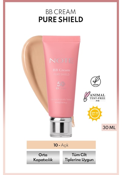 Note Bb Cream Pure Shield Spf 50+ Pa++++ Hyalüronik Asit Ve Seramid İçerikli Bb Krem - 10 Açık