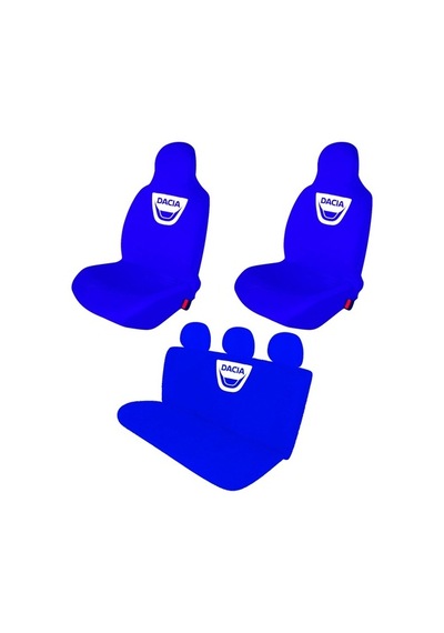 Dacia Sandero Penye Oto Koltuk Kılıfı - Marka Logo Baskılı - Mavi