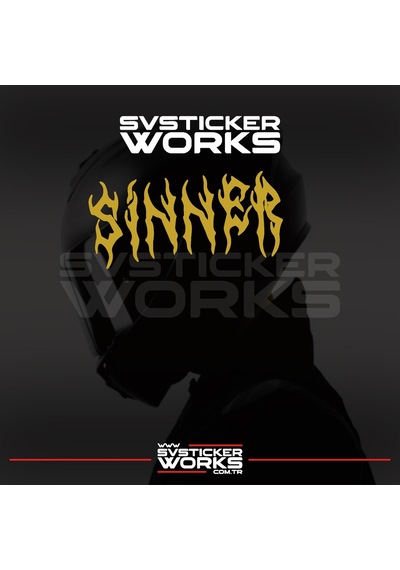 Sinner Kask Sticker Tüm Kasklar Uyumlu Tek Yön 1 Adet Altın