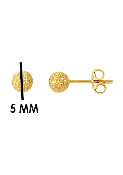Bilezikci Kumlu Tasarım 14 Ayar Altın Top Küpe 5 Mm.