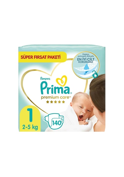 Prima Bebek Bezi Premium Care 1 Numara Yenidoğan Jumbo Paket 70 x 2 Adet 2'li
