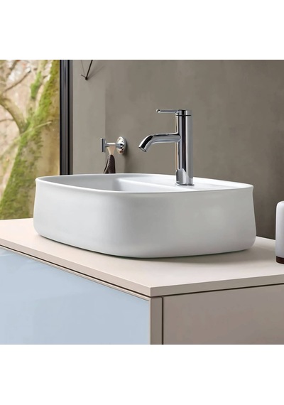 Duravit - Zencha Çanak Lavabo 55 Cm Batarya Banklı Beyaz - 2374550071- Beyaz