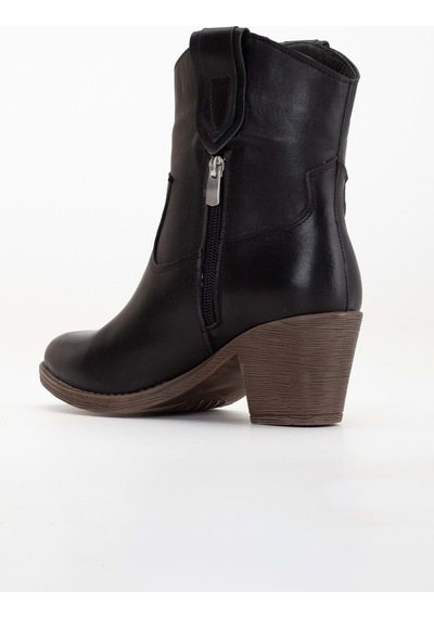 Analin Shoes Kadın Hakiki Deri Western Kovboy Bot Siyah