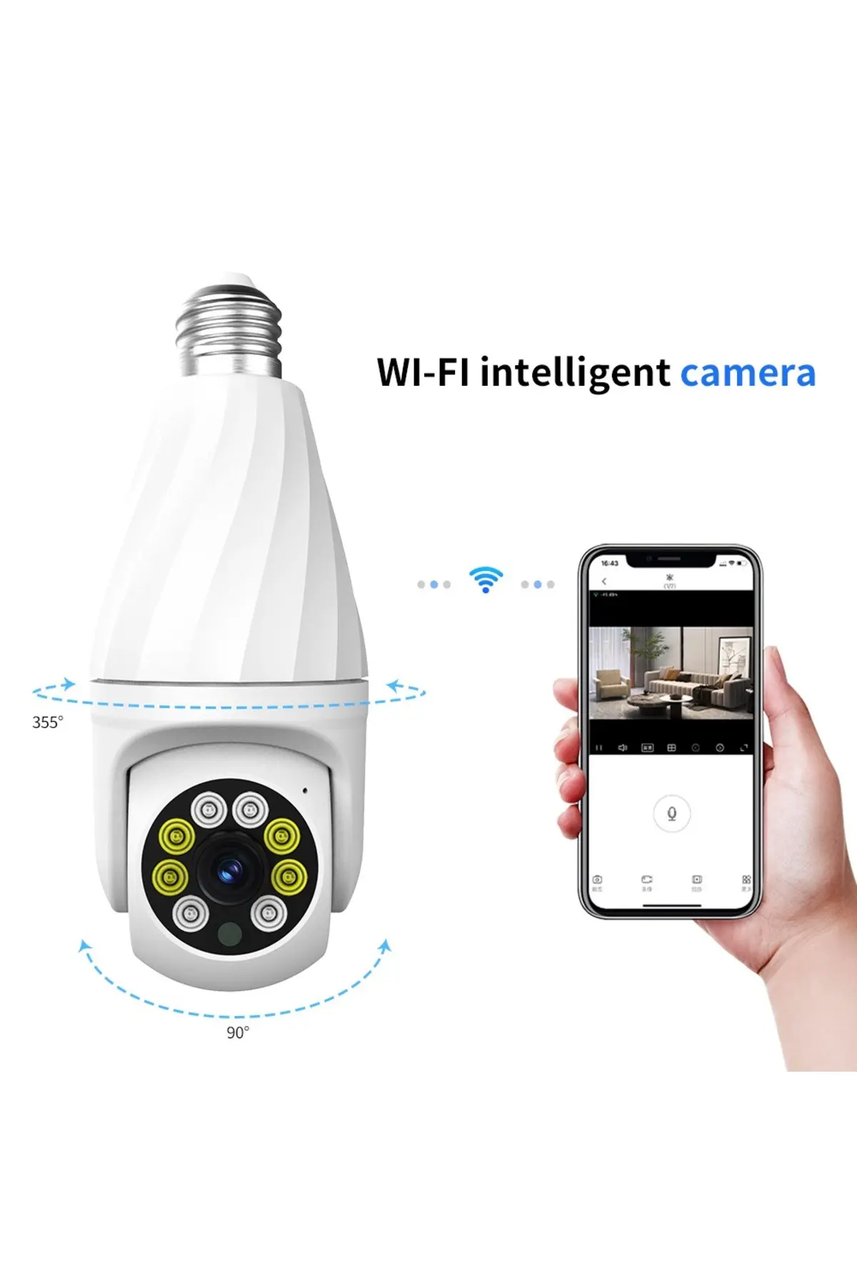 Shufa D306 Akıllı Ev Wi-fi Güvenlik Kamerası 360 Dönebilir - Gece Görüşü