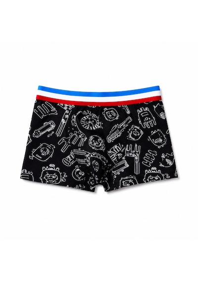 Orivra 10'lu Erkek Çocuk Boxer Seti Pamuklu Esnek Desenli İç Çamaşırı Paketi Çok Renkli
