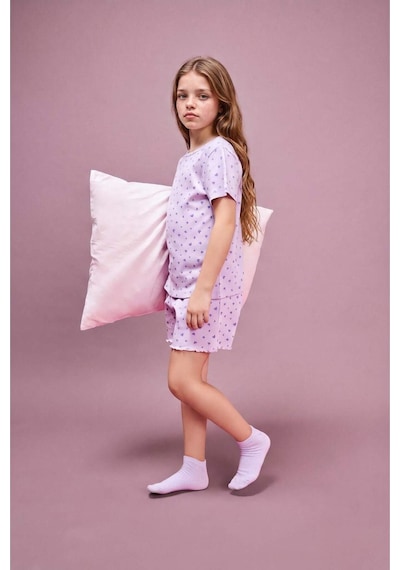 Defacto Regular Fıt Fitilli Kaşkorse Şort Tişört 2li Pijama Takımı Kız Çocuk H8104a826smpr67 Mor-pr67 Defacto Regular Fıt Fitilli Kaşkorse Şort Tişört 2li Pijama Takımı Kız Çocuk H8104a826smpr67 Mor-pr67