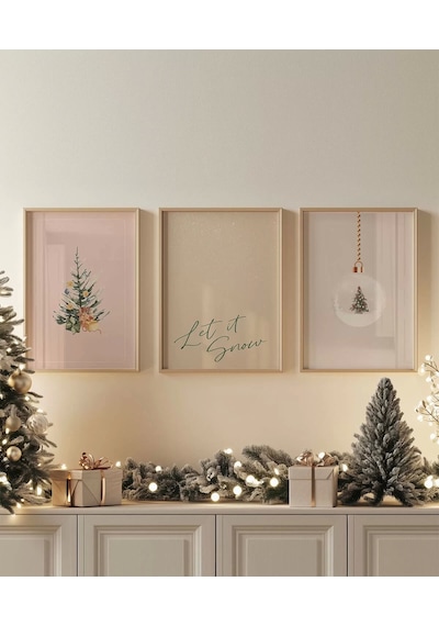 Çerçevesiz Poster Let İt Snow 3'lü