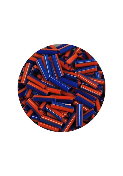 Uzun Boru Kesme Boncuk Çap 2mm Uzunluk 10 Mm - 20 Gram - Turuncu Mavi - Bnc238