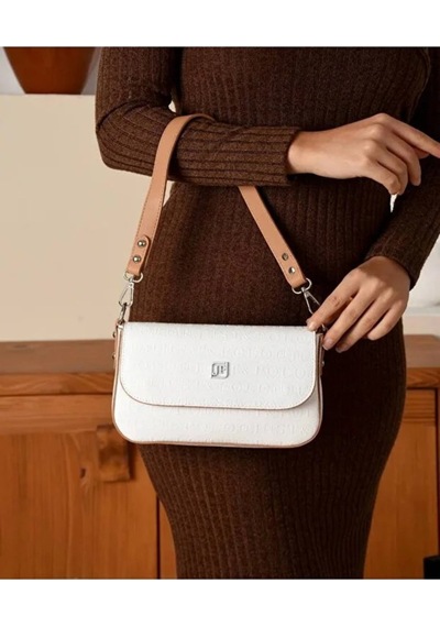 Just Polo Kadın Günlük Su Geçirmez Şık El & Omuz Çantası Shoulder Bag Beyaz