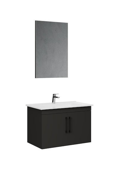 Creavit D20 Banyo Dolabı Seti Çekmeceli 80 Cm Antrasit Gri