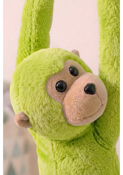 Yeşil Elleri Yapışabilen Maymun Peluş Oyuncak