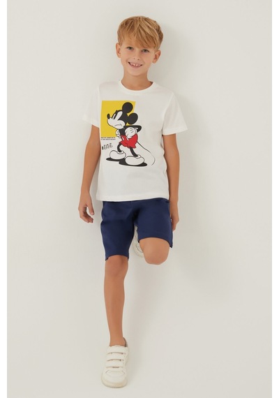 Mickey Mouse Beyond Krem Erkek Çocuk Bermuda Takım 5274-42797 Krem