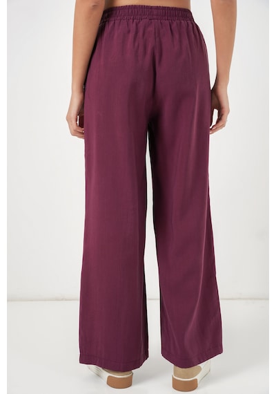 Bigdart Kadın Beli Lastikli Bol Paça Pantolon 30087 - Bordo