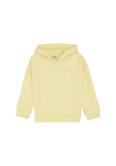 U.S. Polo Assn. Kız Çocuk Sarı Kapüşonlu Şardonlu Basic Sweatshirt 50314304-VR044