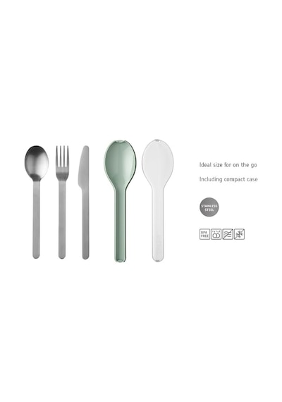 Ayrex Mepal - Çatal Bıçak Takımı 3 Parçalı Ellipse - Yolculuk İçin Çatal Bıçak Seti - Bir Bıçak, Çatal Ve Diğer