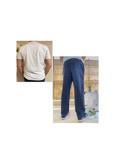Cepli Regular Fit Alt Pamuklu Örme Bisiklet Yaka Erkek Pijama Takımı