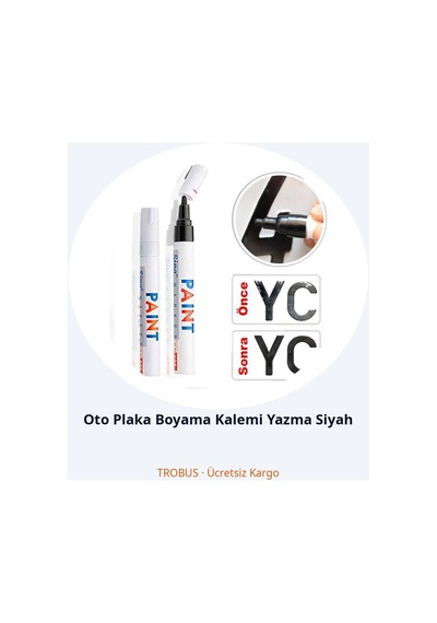 Trobus Oto Plaka Boyama Kalemi Yazma Siyah