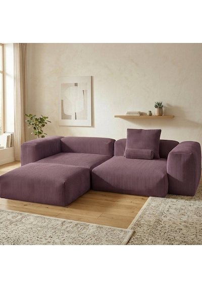 Relax Köşe Koltuk Takımı Sünger Koltuk Kanepe Divan Mor
