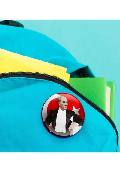 Bk Gift Atatürk Ahşap Rozet 5 Adet 1