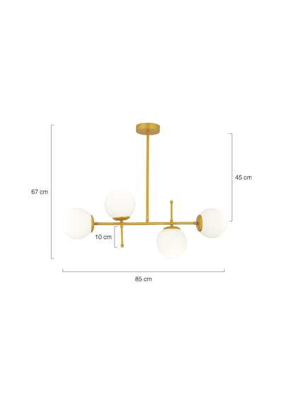 Günay 4'lü Modern Mutfak Yemek Masası Üstü Yatak Odası Salon Avize Gold