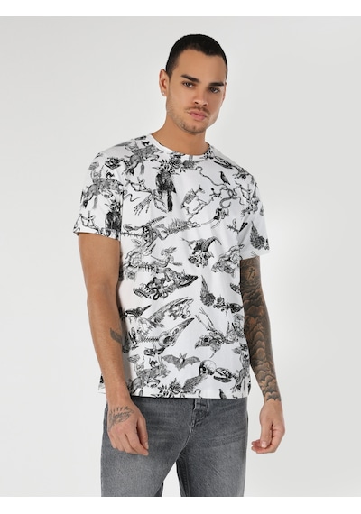 Colin'S Regular Fit Bisiklet Yaka Baskılı Beyaz Erkek Kısa Kol Tişört Cl1061147_Q1.V1_Ofw Colin'S Regular Fit Bisiklet Yaka Baskılı Beyaz Erkek Kısa Kol Tişört Cl1061147_Q1.V1_Ofw