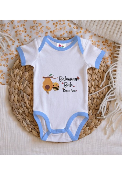 Bk Gift Bk Kids Kişiye Özel Mavi Bebek Body Zıbın - Model 13 12-18 Ay