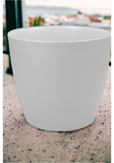 Beyaz Tekerlekli Saksı 48 Litre Büyük Saksı Geniş Hacimli Tekerlekli Saksı Beyaz 40 Cm Beyaz 001