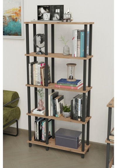 Mirada 5 Katlı Modern Kitaplık Dekoratif Çok Amaçlı Kitaplık Ve Organizer Çok Raflı Düzenleyici - Meşe Meşe Mirada 5 Katlı Modern Kitaplık Dekoratif Çok Amaçlı Kitaplık Ve Organizer Çok Raflı Düzenleyici - Meşe Meşe