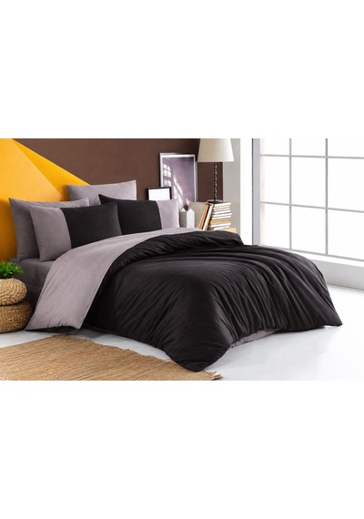 Hobby Kingsize Poplin Nevresim Diamond Siyah Antrasit Çok Renkli