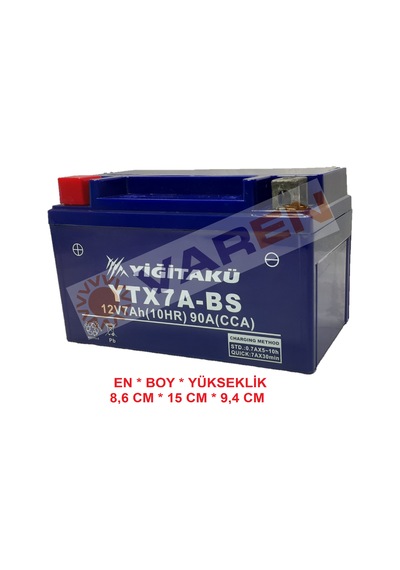12 V 7 Ah-amper Ytx7a Bs Yiğit Akü Motosiklet Aküsü