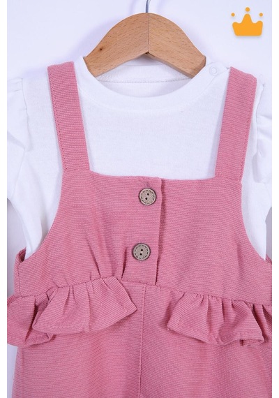 Babyhola Kız Bebek Çocuk Salopet Badi Takım 2338 Pembe