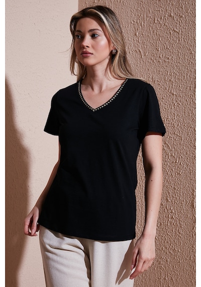 Fashion Friends Bayan T Shirt 26y0478k1 Siyah
