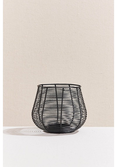 Pasabahce Wire Metal Tealight Mumluk S - 1 Adet Siyah