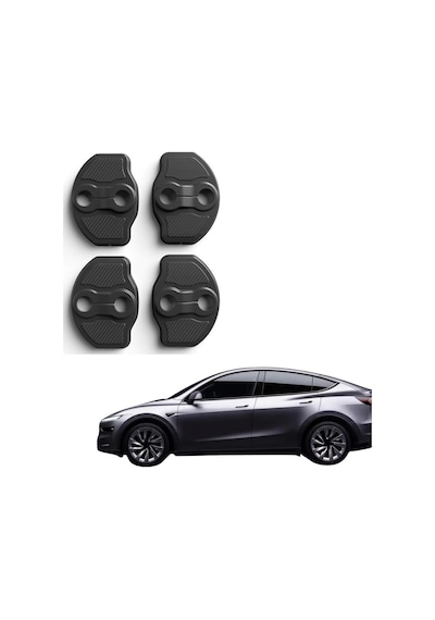 Tesla Juniper Kapı Kilidi Koruma Kapakları 4 Adet Siyah