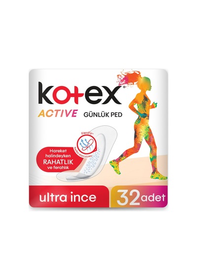 Kotex Active Ultra İnce Günlük Ped 32'li - 8 Adet Tarı