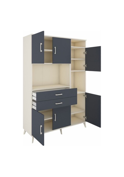 Hyperion Dolap 9 Raflı 2 Çekmeceli 6 Kapaklı 132x44x195 Aytaşı-antrasit/antrasit Antrasıt/antrasıt