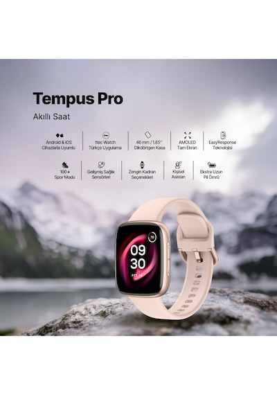 Ttec 2S14WV1 Tempus Pro 46 MM Amoled Ekranlı Dikdörtgen Kasa Akıllı Saat