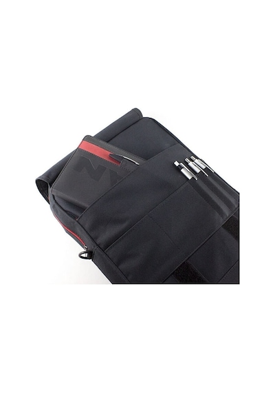 Case Club Laptop Sırt ve El Çantası 15.6" Omuz Askılı Taban Mat Destekli Kırmızı Beyaz Çizgili