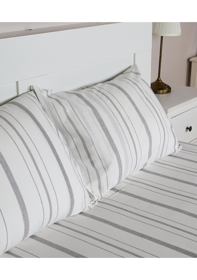 Cotton Collection Tek Kişilik Çizgili Çarşaf Seti Solinea Renkli