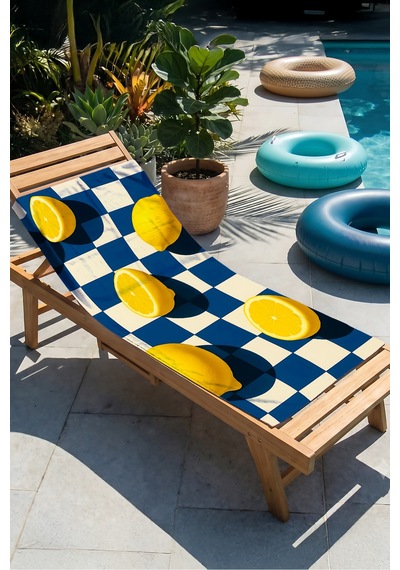 Limon Damalı Mavi Beyaz Plaj Havlusu - Akdeniz Modern Sarı Lacivert Hızlı Kuruyan Mikrofiber Havlu Dumanlı Akasya Limon Damalı Mavi Beyaz Plaj Havlusu - Akdeniz Modern Sarı Lacivert Hızlı Kuruyan Mikrofiber Havlu Dumanlı Akasya