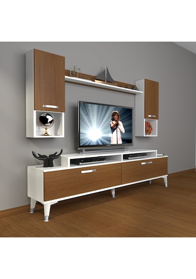 Decoraktiv Ekoflex 5da Slm Silver Tv Ünitesi Tv Sehpası Beyaz - Ceviz